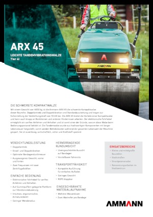 Walce wibracyjne tandemowe Ammann ARX 45