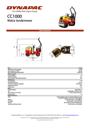 Walce wibracyjne tandemowe Dynapac CC 1000