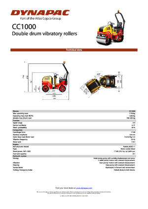 Walce wibracyjne tandemowe Dynapac CC 1000