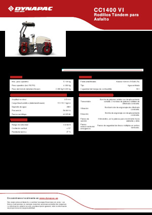 Walce wibracyjne tandemowe Dynapac CC 1400 VI