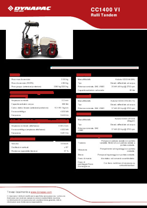 Walce wibracyjne tandemowe Dynapac CC 1400 VI