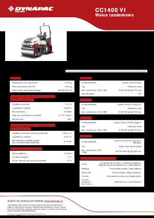Walce wibracyjne tandemowe Dynapac CC 1400 VI