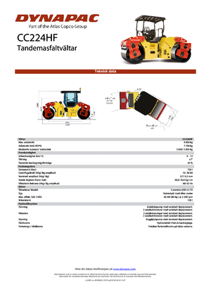 Walce wibracyjne tandemowe Dynapac CC 224 HF