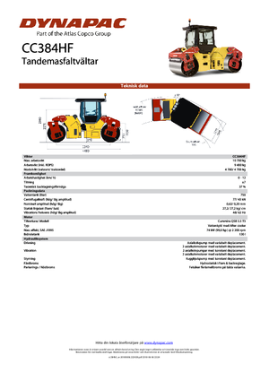 Walce wibracyjne tandemowe Dynapac CC 384 HF