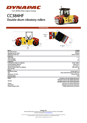 Walce wibracyjne tandemowe Dynapac CC 384 HF