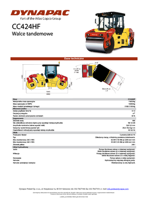Walce wibracyjne tandemowe Dynapac CC 424 HF