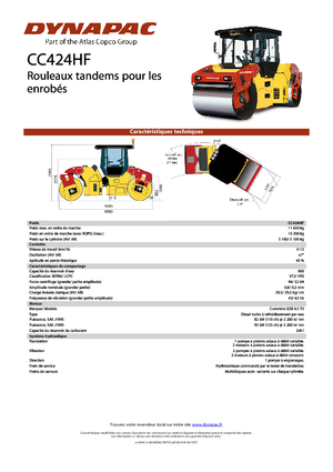 Walce wibracyjne tandemowe Dynapac CC 424 HF