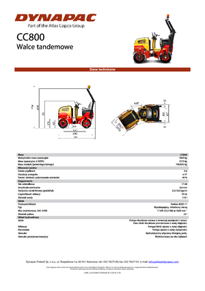 Walce wibracyjne tandemowe Dynapac CC 800