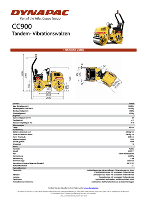 Walce wibracyjne tandemowe Dynapac CC 900