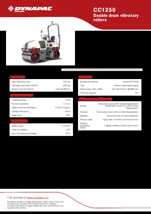 Walce wibracyjne tandemowe Dynapac CC1250