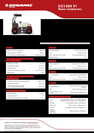 Walce wibracyjne tandemowe Dynapac CC1300 VI