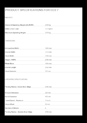 Walce wibracyjne tandemowe Caterpillar CC2.7