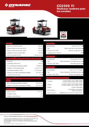 Walce wibracyjne tandemowe Dynapac CC2300 VI