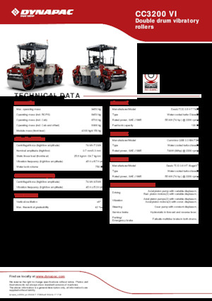 Walce wibracyjne tandemowe Dynapac CC3200 VI