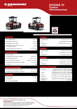 Walce wibracyjne tandemowe Dynapac CC3300 VI