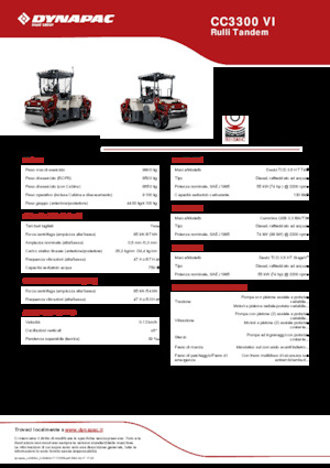 Walce wibracyjne tandemowe Dynapac CC3300 VI