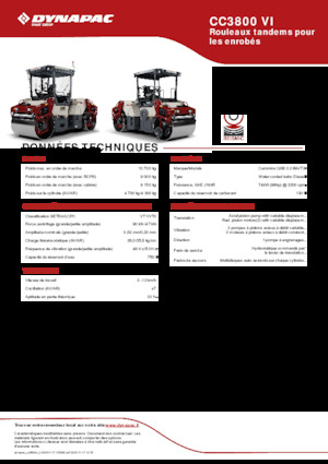 Walce wibracyjne tandemowe Dynapac CC3800 VI