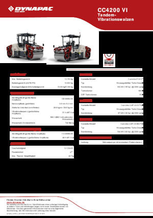 Walce wibracyjne tandemowe Dynapac CC4200 VI