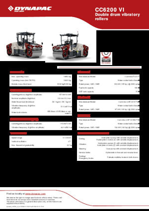 Walce wibracyjne tandemowe Dynapac CC6200 VI