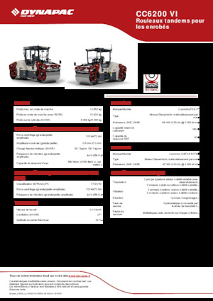 Walce wibracyjne tandemowe Dynapac CC6200 VI