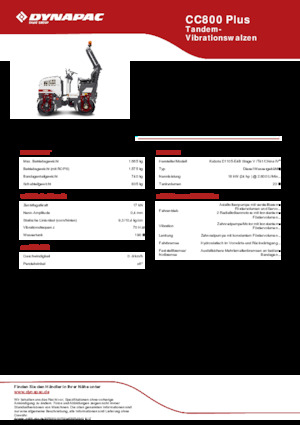 Walce wibracyjne tandemowe Dynapac CC800 Plus