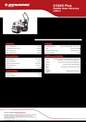 Walce wibracyjne tandemowe Dynapac CC900 Plus