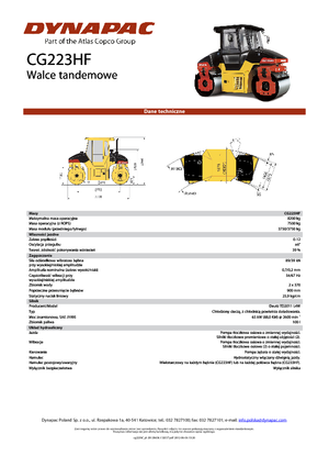 Walce wibracyjne tandemowe Dynapac CG 223 HF