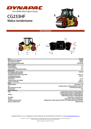 Walce wibracyjne tandemowe Dynapac CG 233 HF