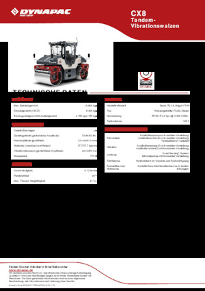 Walce wibracyjne tandemowe Dynapac CX8
