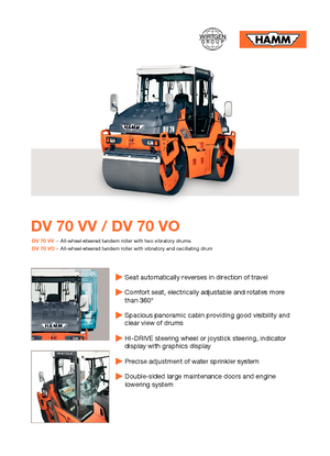 Walce wibracyjne tandemowe Hamm DV 70 VO