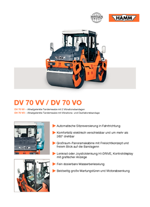 Walce wibracyjne tandemowe Hamm DV 70 VO
