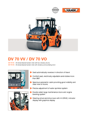 Walce wibracyjne tandemowe Hamm DV 70 W