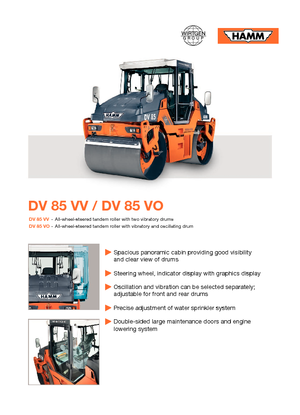 Walce wibracyjne tandemowe Hamm DV 85 VO