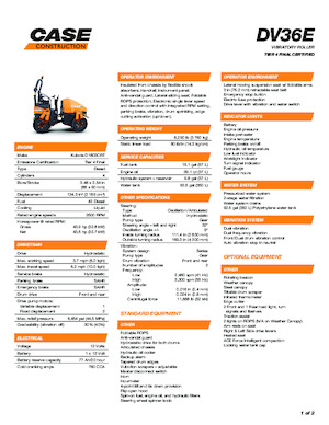 Walce wibracyjne tandemowe Case DV36E