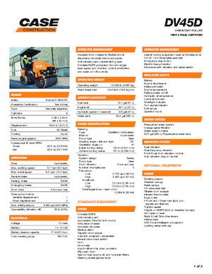 Walce wibracyjne tandemowe Case DV45D