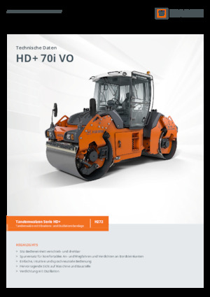 Walce wibracyjne tandemowe Hamm HD+ 70i VO