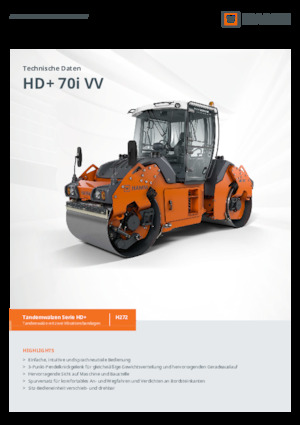 Walce wibracyjne tandemowe Hamm HD+ 70i VV