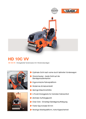 Walce wibracyjne tandemowe Hamm HD 10C VV