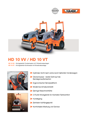 Walce wibracyjne tandemowe Hamm HD 10 VV