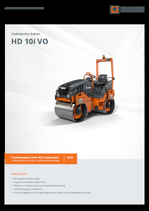Walce wibracyjne tandemowe Hamm HD 10i VO