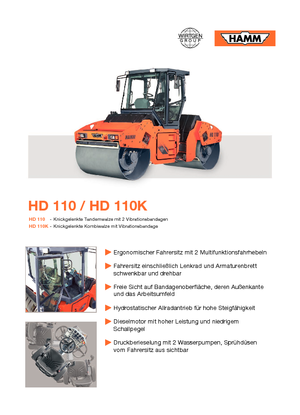 Walce wibracyjne tandemowe Hamm HD 110