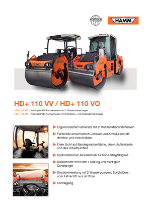 Walce wibracyjne tandemowe Hamm HD 110 VV