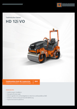 Walce wibracyjne tandemowe Hamm HD 12i VO