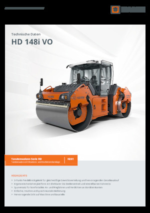 Walce wibracyjne tandemowe Hamm HD 148i VO