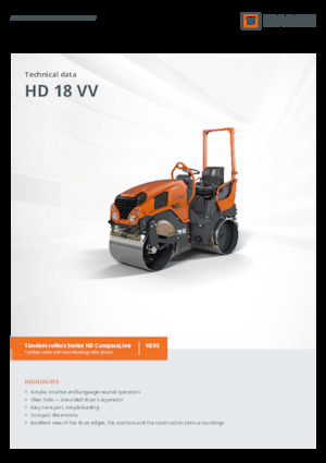 Walce wibracyjne tandemowe Hamm HD 18 VV