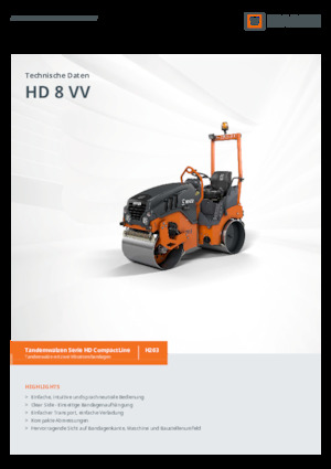 Walce wibracyjne tandemowe Hamm HD 8 VV