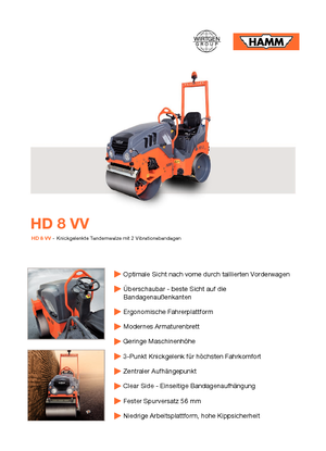 Walce wibracyjne tandemowe Hamm HD 8 VV