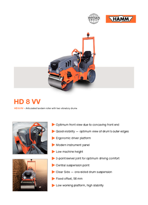 Walce wibracyjne tandemowe Hamm HD 8 VV