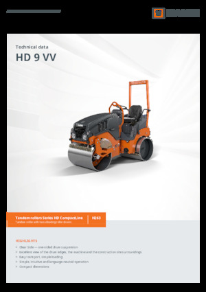 Walce wibracyjne tandemowe Hamm HD 9 VV