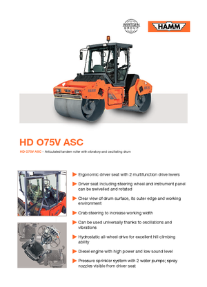 Walce wibracyjne tandemowe Hamm HD O75 V ASC
